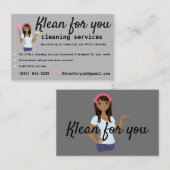 Reinigungsdienste Rosa Grau Visitenkarte (Vorne/Hinten)