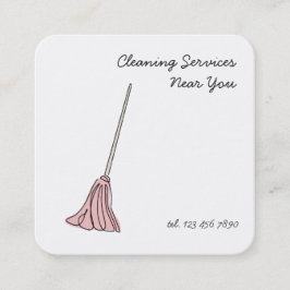 Reinigungsdienste rund um die Uhr Quadratische Visitenkarte