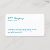 Reinigungsdienste rund um die Uhr Visitenkarte (Rückseite)