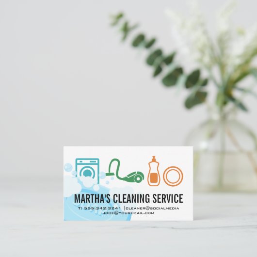 Reinigungsdienste | Seife Visitenkarte (Stehend Vorderseite)