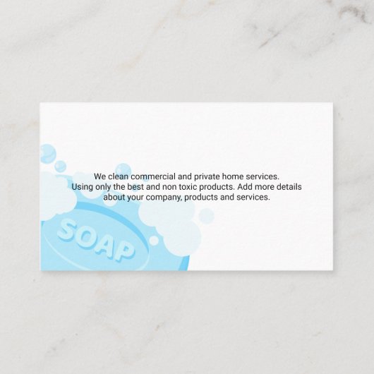 Reinigungsdienste | Seife Visitenkarte (Rückseite)