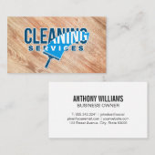 Reinigungsdienste | Squeegee | Holz Visitenkarte (Vorne/Hinten)