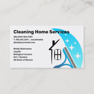 Reinigungsdienste Squeegee Home Logo Visitenkarte
