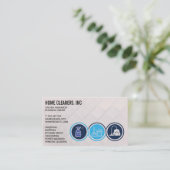 Reinigungsdienste | Symbole für Hilfsdienste Visitenkarte (Stehend Vorderseite)