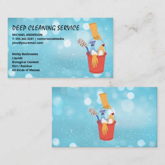 Reinigungsdienste Visitenkarte (Vorne/Hinten)