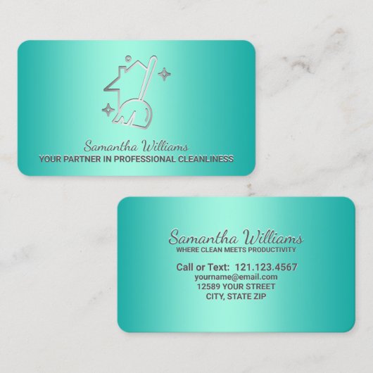 Reinigungsdienste Visitenkarte (Vorne/Hinten)