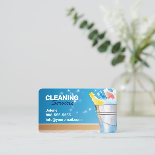 Reinigungsdienste Visitenkarte (Stehend Vorderseite)