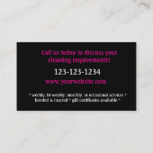 Reinigungsdienste Visitenkarte Pink Black (Rückseite)