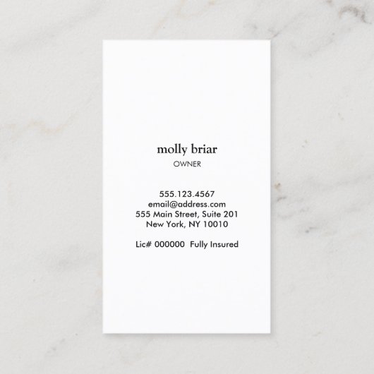 Reinigungsdienste von Haushaltshäusern Grüner Glit Visitenkarte (Rückseite)