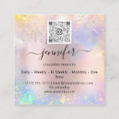 Reinigungsdienste Wäscherei QR Codo Logo Rose Trop Quadratische Visitenkarte (Rückseite)