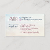 Reinigungsdienste - Wasserfarben-Design Busine Visitenkarte (Rückseite)