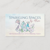 Reinigungsdienste - Wasserfarben-Design Busine Visitenkarte (Vorderseite)