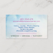 Reinigungsdienste - Wasserfarben-Design Busine Visitenkarte (Rückseite)