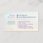 Reinigungsdienste - Wasserfarben-Design Busine Visitenkarte (Rückseite)