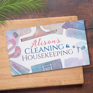 Reinigungsdienste - Wasserfarben-Design Busine Visitenkarte