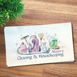 Reinigungsdienste - Wasserfarben-Design Busine Visitenkarte