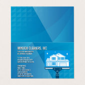 Reinigungsdienste | Window Cleaners Squeegee Visitenkarten (Außenseite Aufgefaltet)