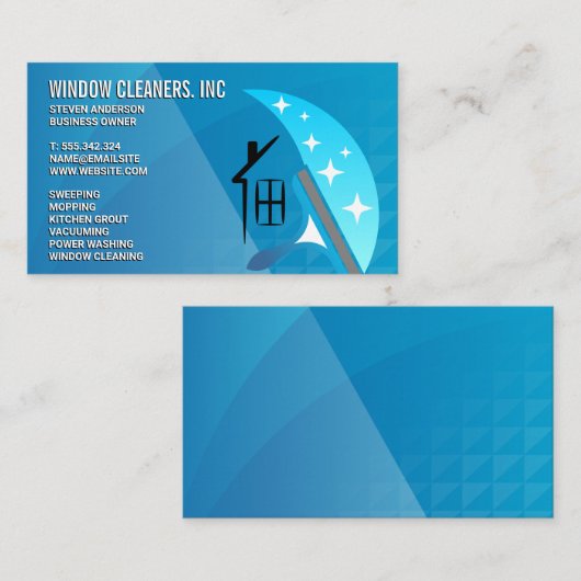 Reinigungsdienste | Window Squeegee Logo Visitenkarte (Vorne/Hinten)