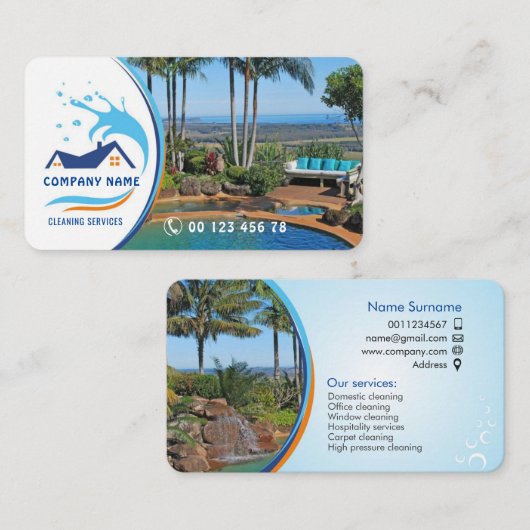 Reinigungsdienstkarte Visitenkarte (Vorne/Hinten)
