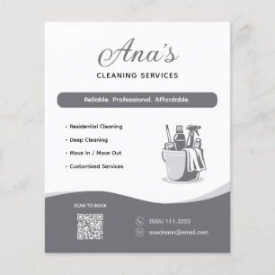 Reinigungsdienstleistungen Hausreinigung Grauer QR Flyer