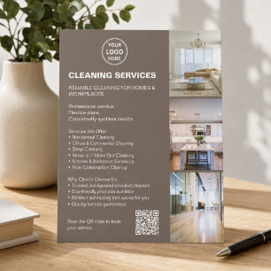 Reinigungsdienstleistungen Modernes Taupe-Foto-Log Flyer