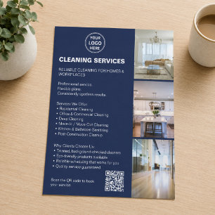 Reinigungsdienstleistungen Navy Blau Taupe Foto-Lo Flyer