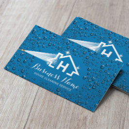 Reinigungsdruck Monogramm Blau Visitenkarte