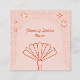Reinigungsfirma "Clean Pink and Orange" Quadratische Visitenkarte