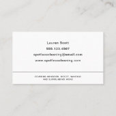 Reinigungsfirma Hinzufügen eines schwarzen Logos Visitenkarte (Rückseite)