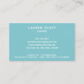 Reinigungsfirma QR Code Spray Flasche Aqua Blue Visitenkarte (Rückseite)