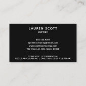 Reinigungsfirma QR Code Spray Flasche schwarz Visitenkarte (Rückseite)