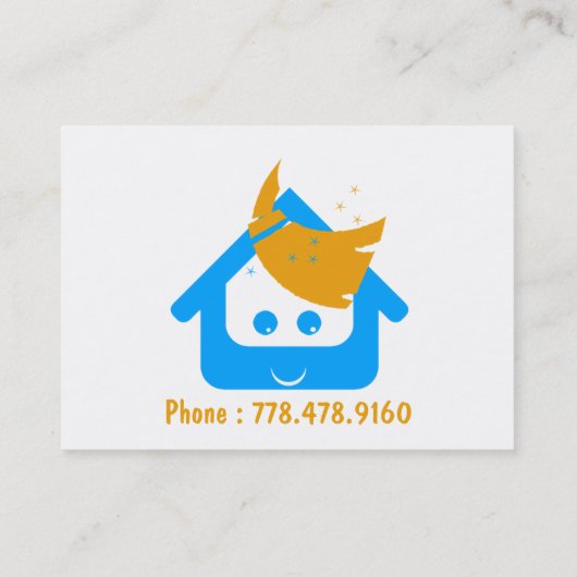 Reinigungsfirma sauber Sweep Niedlich House Zimmer Visitenkarte (Rückseite)