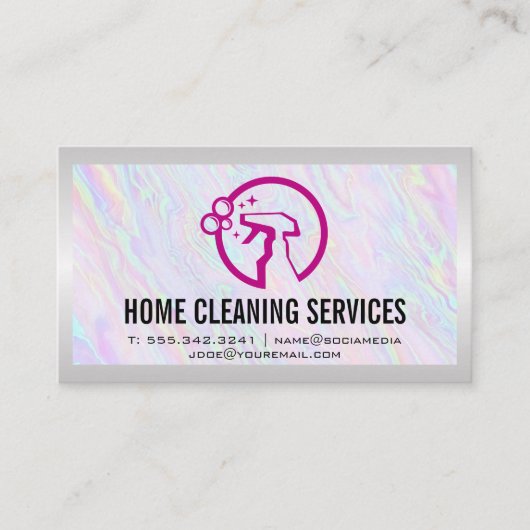 Reinigungsflasche Visitenkarte (Vorderseite)