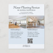 Reinigungsgeschäft Vintage-Script-Foto Blau Flyer (Vorne)