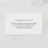 Reinigungsglas Visitenkarte (Rückseite)