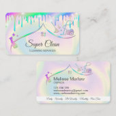 Reinigungshaus Holographic Sparkling Visitenkarte (Vorne/Hinten)