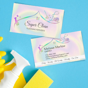 Reinigungshaus Holographic Sparkling Visitenkarte