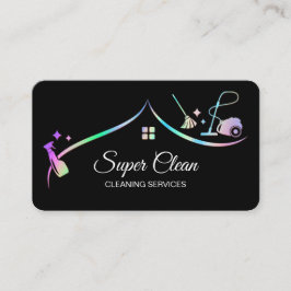 Reinigungshaus Holographic Sparkling Visitenkarte