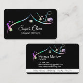 Reinigungshaus Holographic Sparkling Visitenkarte (Vorne/Hinten)