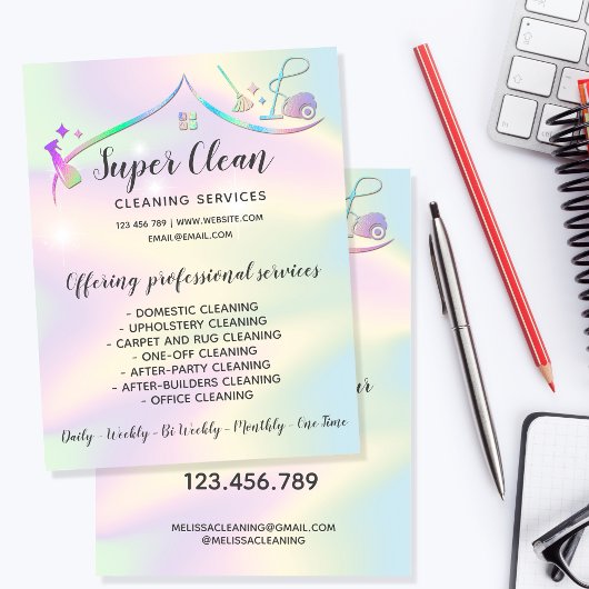 Reinigungshaus mit holografischer Darstellung Flyer