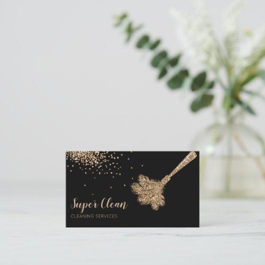 Reinigungshaus Sparkling Federduster Visitenkarte (Stehend Vorderseite)