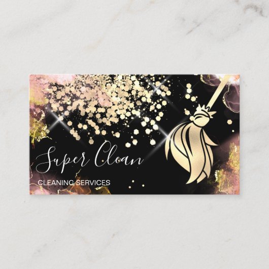 Reinigungshaus Sparkling Gold Visitenkarte (Vorderseite)