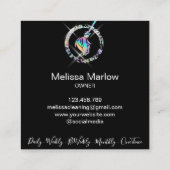 Reinigungshaus Sparkling Holograph Broom Squa Quadratische Visitenkarte (Rückseite)