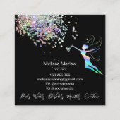 Reinigungshaus Sparkling Holograph Business C Quadratische Visitenkarte (Rückseite)