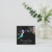 Reinigungshaus Sparkling Holograph Business C Quadratische Visitenkarte (Stehend Vorderseite)