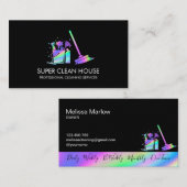 Reinigungshaus Sparkling Holograph Business C Visitenkarte (Vorne/Hinten)