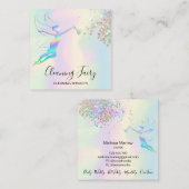 Reinigungshaus Sparkling Holograph Fairy Quadratische Visitenkarte (Vorne/Hinten)