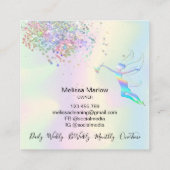 Reinigungshaus Sparkling Holograph Fairy Quadratische Visitenkarte (Rückseite)