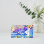 Reinigungshaus Sparkling Holograph Opal Busin Visitenkarte (Stehend Vorderseite)