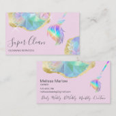 Reinigungshaus Sparkling Holograph Opal Busin Visitenkarte (Vorne/Hinten)